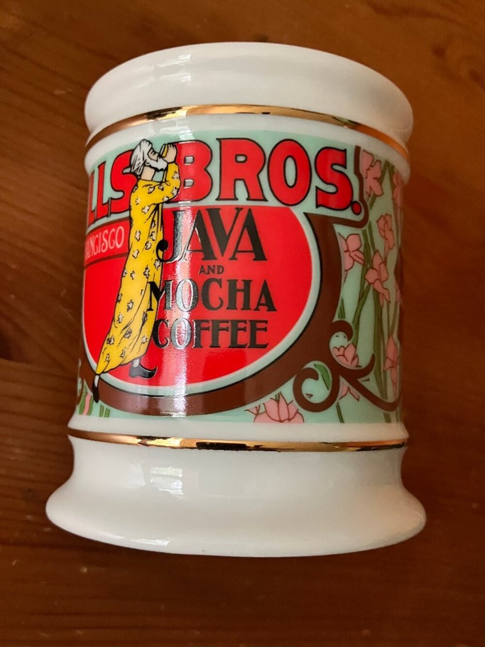 VTG 1984 Franclin Porcelain Mug Collection HILL BROS. Java and Mocha Coffee 8oz
